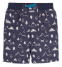 Frugi ripstop organic cotton chidrens indigo multi wearable trousers/shorts with white mountain print all over