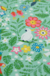 A closer look at the Tropical print on the Frugi Children's Organic Cotton Spring Skater Dress - Tropical Birds. A beautiful tropical bird and flower print on a twirly short sleeve skater dress, on a cream background