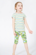 Child wearing the hedgerow print shorts form the Frugi Hedgerow print and Mid Pink Laurie Shorts 2 Pack