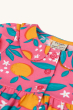 A closer look at the Peter Pan collar and button fastenings on the Frugi Organic Lettie Dress - Orange Blossom