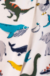 Close up of the print on the Frugi Lovely Museum Life Babygrow