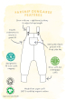 Infographic showing details of the Frugi children's Parsnip Dungarees