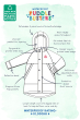 Infographic showing details of the Frugi children's Rainy Days waterproof Coat