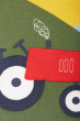 Close up of the tractor detail on the Frugi Sunshine Tractor Lori Printed T-shirt