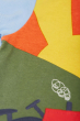 Close up of the sun on the Frugi Sunshine Tractor Lori Printed T-shirt