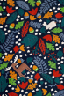 Frugi woodland friends print close up featuring moose, rabbits, leaves & acorns