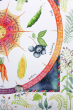 Close up of the Moon phase studio moon medicine poster showing the sweetcorn, blueberries and peas segments