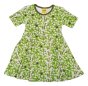 Organic cotton children short sleeve skater dress with delicate goat willow and busy bumblebees print from DUNS