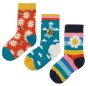 3 pack of socks with daisies and bees print from frugi