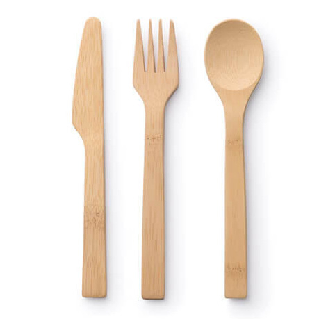 Bambu Knife, Fork & Spoon Set pictured on a plain white background