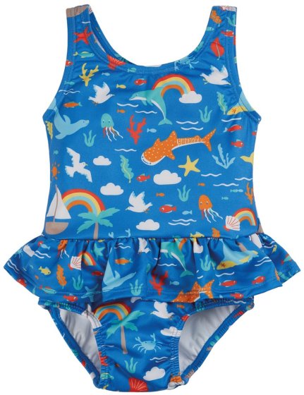 Frugi Fishing for Rainbows Little Coral Swimsuit