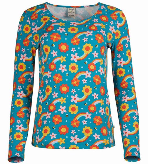 adults long sleeve bryher top with the dahlia skies print from frugi