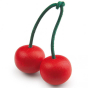Erzi Pair Of Cherries Wooden Play Food on a white background.