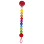 Heimess wooden Rainbow bead Pacifier Chain pictured on a plain white background
