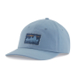 Patagonia 73 skyline trad cap in the light plume grey colour on a white background