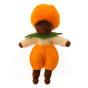 Ambrosius plastic-free felt orange boy figure with black skin on a white background