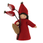 Ambrosius christmas rosehip handmade fairy figure with light brown skin on a white background