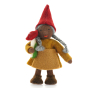 Ambrosius collectable handmade dwarf grandmother figure with black skin on a white background