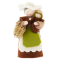 Ambrosius handmade collectable mother earth and baby doll figure with white skin stood on a white background