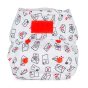 Baba and boo love letters reusable newborn nappy on a white background