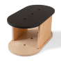 Babai eco-friendly dark grey wooden stool on a white background