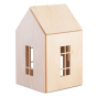 Babai eco-friendly wooden dollhouse on a white background