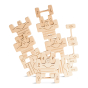 Babai eco-friendly wooden circus athletes set balanced in stacks on a white background
