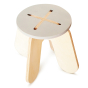 Babai eco-friendly wooden flat packed childrens stool on a white background