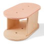 Babai sustainable pink wooden childrens stool on a white background