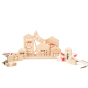 Babai eco-friendly wooden lacing toy set on a white background