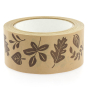 Babipur wide kraft eco paper tape in the brown leaves print on a white background