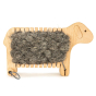 Bajo eco-friendly natural wooden weaving sheep toy stood up on a white background