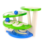 Bajo plastic-free wooden dewdrops marble run set on a white background