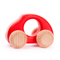 Bajo kids plastic-free red wooden beetle car toy on a white background