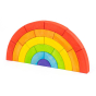 Bajo kids wooden rainbow toy blocks set stacked up on a white background