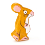 Bajo handmade wooden Gruffalo mouse figure on a white background