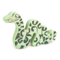 Bajo plastic-free wooden Gruffalo snake figure on a white background