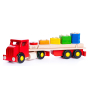 Bajo Large Red Cargo Truck & Wooden Shape Sorter Toy