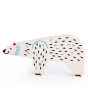 bajo white polar bear wooden toy figure