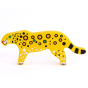 bajo painted yellow wooden toy leopard figure