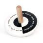 Bajo children's plastic-free wooden languages spinning top on a white background
