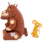 Bajo kid's wooden Gruffalo and mouse toy figures on a white background