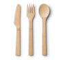 knife, fork and spoon from the Bambu Eat & Drink Tool Kit pictured on a plain white background
