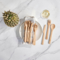 Bambu Knifes, Forks & Spoons pictured on a linen napkin