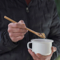 Bambu Long Handle Bamboo Spoon in a cup of cereal