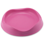 Beco Pets pink sustainable bamboo cat food bowl on a white background.