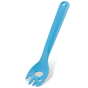 Beco Pets pink sustainable bamboo pet food spork on a white background.
