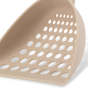 Close up of Beco Pets natural sustainable bamboo cat litter scoop on a white background.