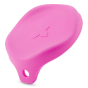 Beco Pets sustainable rubber pink can cover on a white background.