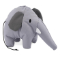 Beco Pets recycled plastic cuddly elephant pet toy on a white background.

